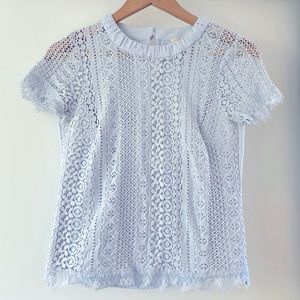 Lauren Conrad baby blue lace blouse